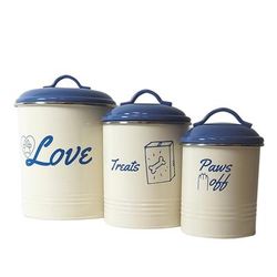 Pet Food & Treat Storage Canisters (Set Of 3) by JoJo Modern Pets in French Blue