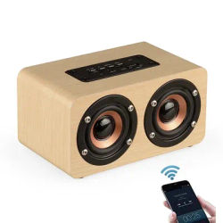 Haut-parleur Bluetooth portable en bois, haut-parleurs HiFi stéréo, lecture TF, appel mains libres, entrée AUX, haut-parleur Super Bass, caisson de basses pour touristes, 6W