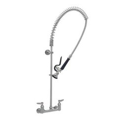 T&S S-0133-BY EverSteel 33 5/16"H Wall Mount Pre Rinse Faucet - 1.15 GPM, Base with Nozzle, Stainless Steel