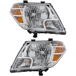 2016 Nissan Frontier Driver and Passenger Side Headlights, with Bulbs, Halogen