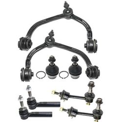 2004 Ford Expedition 8-Piece Kit Front, Driver and Passenger Side, Upper Control Arm, For Models With Auto Adjusting Suspension, To 11/28/04, includes Ball Joints, Sway Bar Links, and Tie Rod Ends