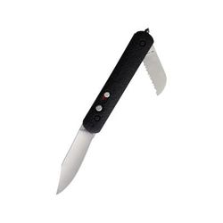 Colonial Auto Law Enforcement Automatic Folding Knife 4.63in Closed 3in Satin 440A SS Clip Point/Sheepsfoot Blade Black GFN Handle 557
