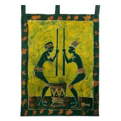 Abaa Ye Nii,'Fair Trade Cotton Batik Wall Hanging'