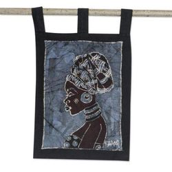 Beautiful Soul,'Batik Cotton Wall Hanging with Portrait Motif'