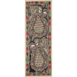 Peaceful Unity,'Madhubani Bird and Tree Painting on Handmade Paper'