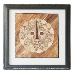 African Monkey Mask II,'Natural Fiber Monkey Mask Wall Art Handcrafted in Ghana'