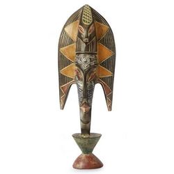 Ghanaian wood sculpture, 'Man Named Asuo'