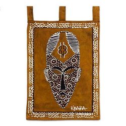 Nyasapo Mask,'Artisan Crafted Cotton Wall Hanging'