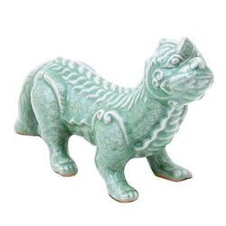 Mythical Mom,'Handmade Celadon Ceramic Mythical Sculpture'