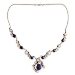 'Tropical Fruit' - Pearl Lapis Lazuli and Sterling