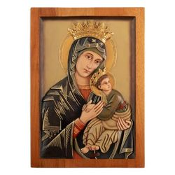 Our Lady of Perpetual Help,'Hand Made Cedar Relief Panel'