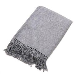 Intersections in Grey,'Ash Grey Acrylic Blend Throw Blanket'