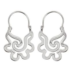 'Aztec Seashell' - Sterling Silver Hoop Earrings