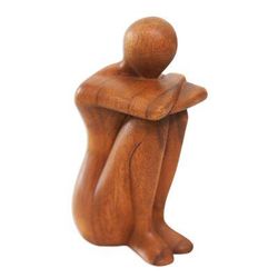 Beautiful Daydream,'Hand Carved Suar Wood Statuette'