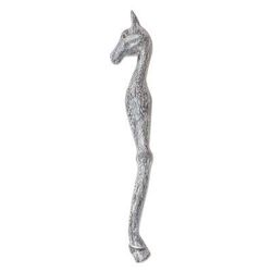 Horsing Around,'Hand Carved Black and White Suar Wood Horse Back Scratcher'