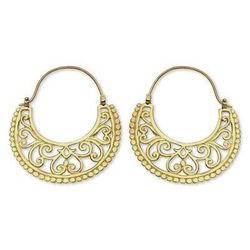Gold vermeil hoop earrings, 'Moonlit Garden'