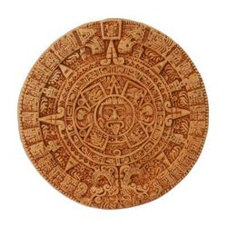'Aztec Calendar in Tan' - Archaeological Ceramic SunStone from Mexico