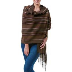 Alpaca and silk shawl, 'Olive Fields'