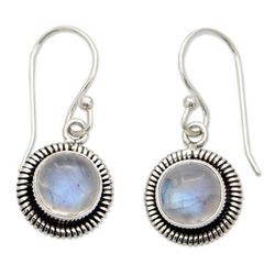 'Moon Over India' - Artisan Crafted Moonstone Sterling Silver Women's Jew