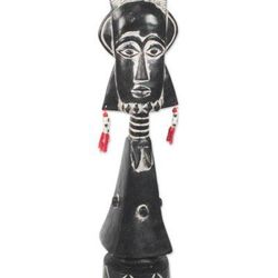 Auntie Abena,'Hand-Carved African Sese Wood Sculpture from Ghana'