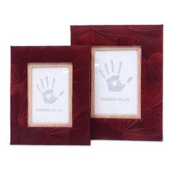 Autumn Spirit in Red,'Handmade Natural Fiber Photo Frames (4x6 and 3x5)'