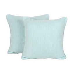 Mint Elegance,'Square Mint Green Cushion Covers (Pair)'