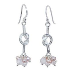 'Love Knots' - Thai Sterling Silver Pearl Earrings