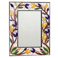 Tulip Glory,'Ceramic Wall Mirror with Tulip Motif'