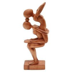 Yoga Women,'Yoga-Themed Suar Wood Scultpure from Bali'