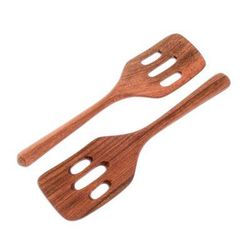 'Guatemalan Fry Up' (pair) - Handmade Wood Slotted Spatulas