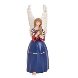 'Guatemalan Hand-Painted Ceramic Sculpture of Angel'