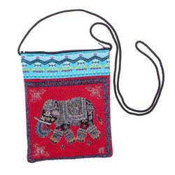 Mae Rim Elephant in Red,'Small Elephant Motif Sling'