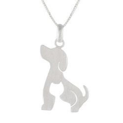 Steadfast Companions,'Dog and Cat Sterling Silver Pendant Necklace from Thailand'