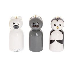 Sweet Arctic,'Reclaimed Wood Ornaments from Guatemala (Set of 3)'