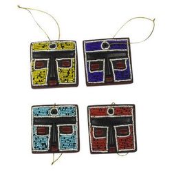 Fante Head,'Handmade Sese Wood Holiday Ornaments (Set of 4)'