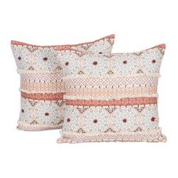 Palace Romance,'Cotton Cushion Covers with Architectural Motif (Pair)'
