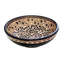 Harvest in Java,'Wood batik centerpiece'