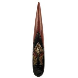 Ga Nyo,'Hand Carved West African Wood Wall Mask from Ghana'