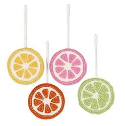Citrus Passion,'Artisan Made Felted Christmas Tree Ornaments (Set of 4)'