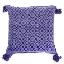 Oaxaca Diamonds in Blue,'Diamond Pattern 100% Cotton Blue Cushion Cover'