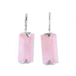 Beautiful Pink,'12-Carat Rose Quartz Drop Earrings from India'