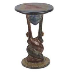 Good Twist,'Rustic Cedar Wood Accent Table from Ghana'
