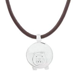 Manuel, A Chilean Pig,'Adjustable Silver Pig Pendant Necklace from Mexico'