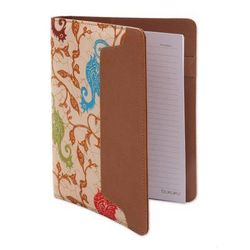 'Handmade Faux Leather Planner in Brown from Indonesia'