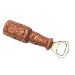 Refreshment Vine,'Handcrafted Suar Wood Bottle Opener from Bali'