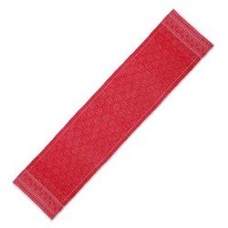 Chili Geometry,'Handwoven Cotton Table Runner in Chili from Mexico'
