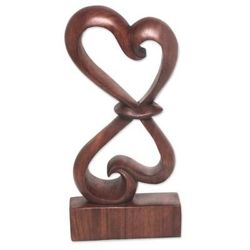 Heartfelt,'Hand-Carved Balinese Wood Sculpture'