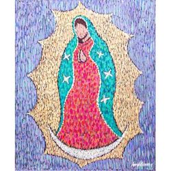 Lupita,'Virgin Mary Oil and Acrylic Painting'