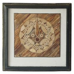 Dakar Mask II,'Handcrafted Natural Fiber Dakar Mask Wall Art from Ghana'