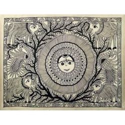 Madhubani painting, 'Mighty Sun'